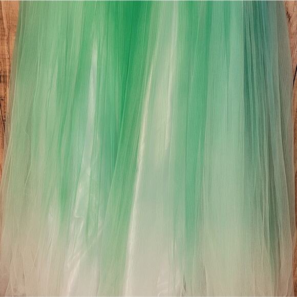 NWT Angela & Alison Mint Green Ombre Strapless Gown, Style # 41059, Sz 16 - Picture 5 of 10